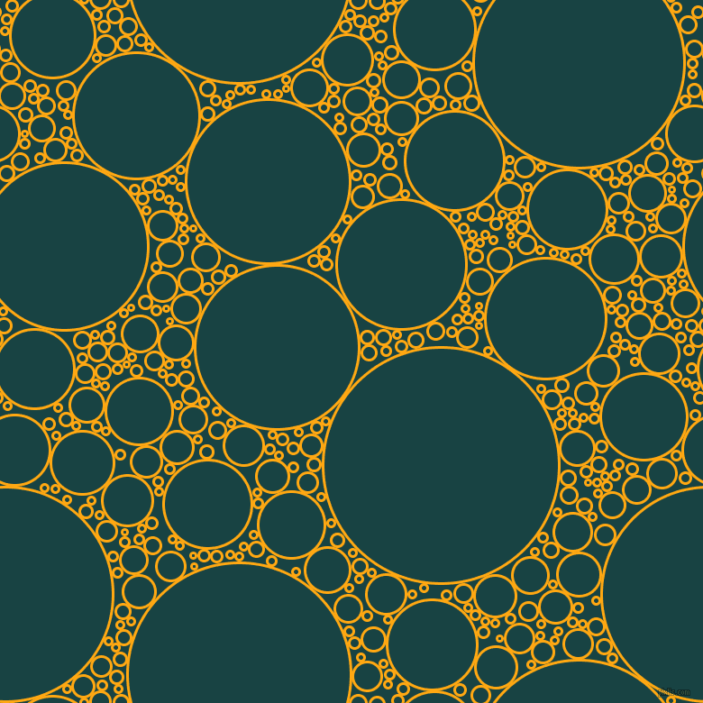 bubbles, circles, sponge, big, medium, small, 3 pixel line width, Dark Tangerine and Tiber circles bubbles sponge soap seamless tileable