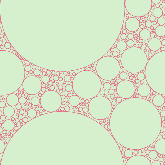 bubbles, circles, sponge, big, medium, small, 2 pixel line width, Deep Blush and Snowy Mint circles bubbles sponge soap seamless tileable