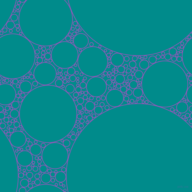 bubbles, circles, sponge, big, medium, small, 2 pixel line width, Deep Lilac and Dark Cyan circles bubbles sponge soap seamless tileable
