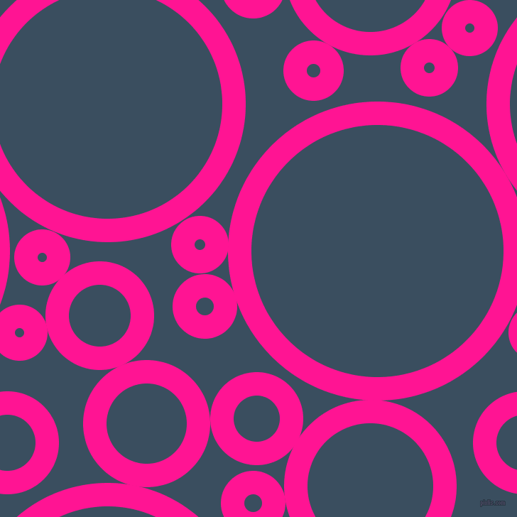 bubbles, circles, sponge, big, medium, small, 33 pixel line width, Deep Pink and Cello circles bubbles sponge soap seamless tileable