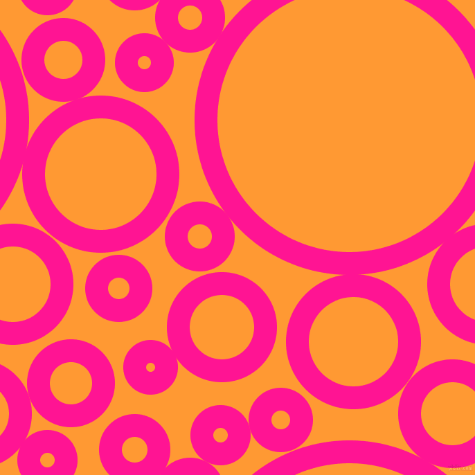 bubbles, circles, sponge, big, medium, small, 33 pixel line width, Deep Pink and Neon Carrot circles bubbles sponge soap seamless tileable