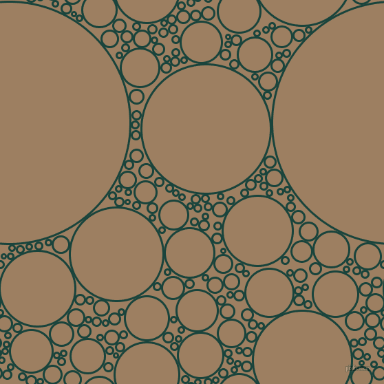 bubbles, circles, sponge, big, medium, small, 3 pixel line width, Deep Teal and Sorrell Brown circles bubbles sponge soap seamless tileable