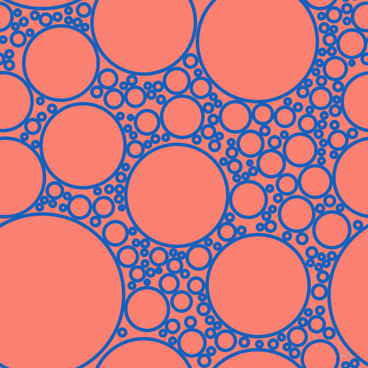 bubbles, circles, sponge, big, medium, small, 5 pixel line width, Denim and Salmon circles bubbles sponge soap seamless tileable
