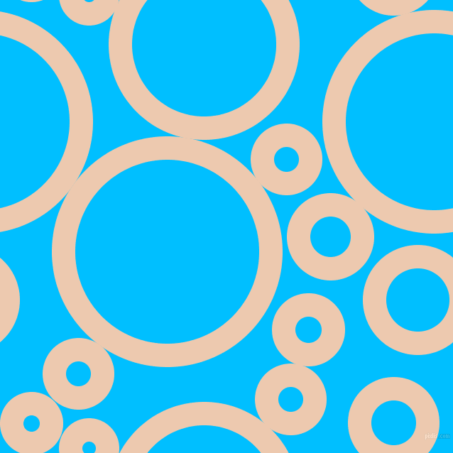 bubbles, circles, sponge, big, medium, small, 33 pixel line width, Desert Sand and Deep Sky Blue circles bubbles sponge soap seamless tileable