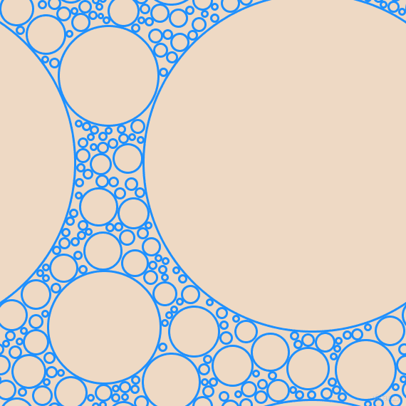 bubbles, circles, sponge, big, medium, small, 3 pixel line width, Dodger Blue and Almond circles bubbles sponge soap seamless tileable