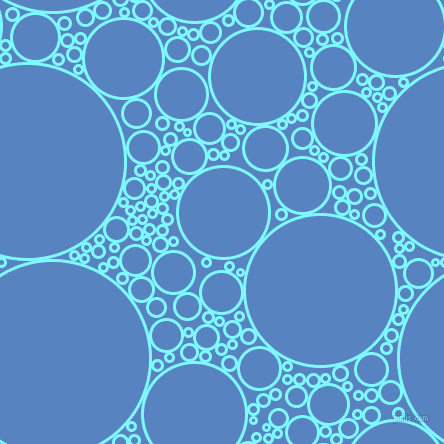bubbles, circles, sponge, big, medium, small, 3 pixel line width, Electric Blue and Havelock Blue circles bubbles sponge soap seamless tileable