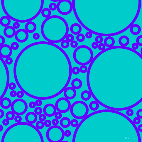 bubbles, circles, sponge, big, medium, small, 9 pixel line width, Electric Indigo and Robin