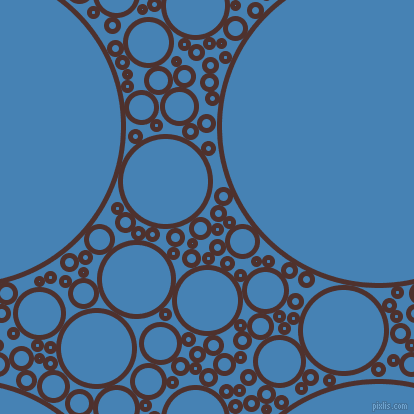 bubbles, circles, sponge, big, medium, small, 5 pixel line width, Espresso and Steel Blue circles bubbles sponge soap seamless tileable