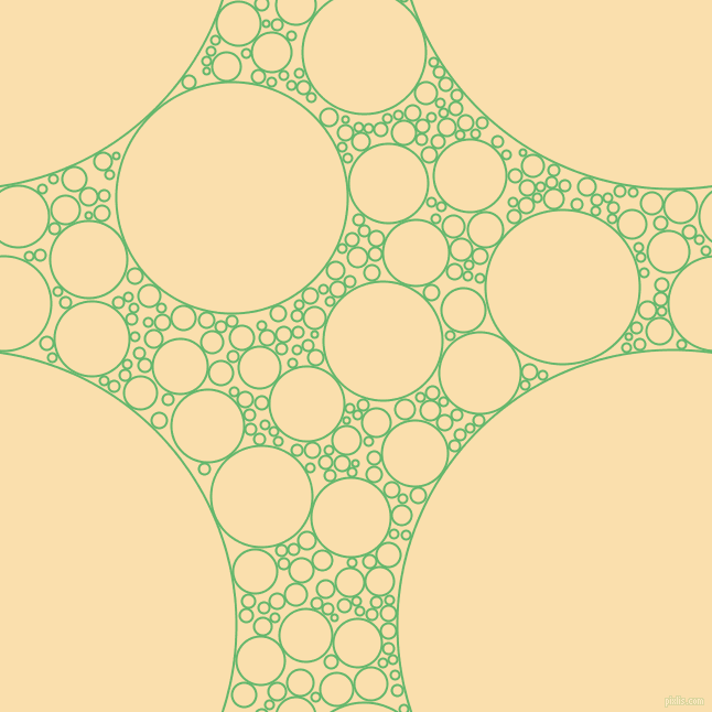 bubbles, circles, sponge, big, medium, small, 2 pixel line width, Fern and Peach-Yellow circles bubbles sponge soap seamless tileable