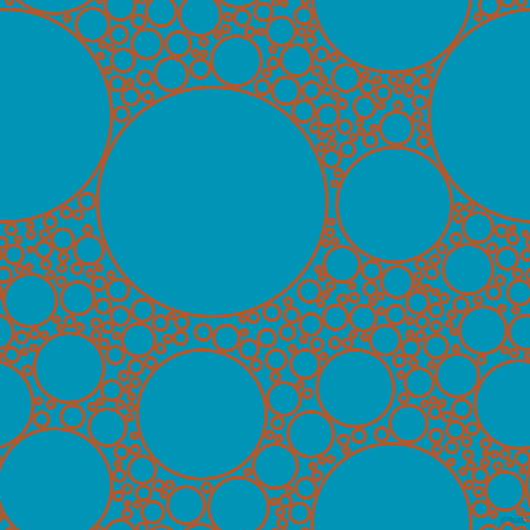 bubbles, circles, sponge, big, medium, small, 5 pixel line width, Fiery Orange and Bondi Blue circles bubbles sponge soap seamless tileable