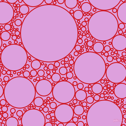 bubbles, circles, sponge, big, medium, small, 3 pixel line width, Fire Engine Red and Plum circles bubbles sponge soap seamless tileable