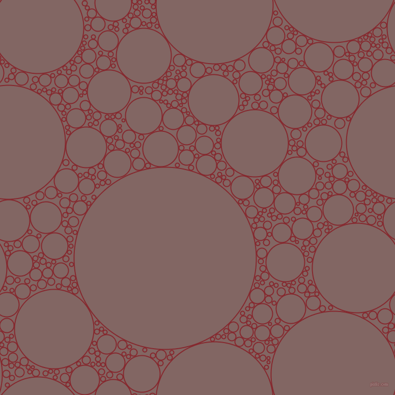 bubbles, circles, sponge, big, medium, small, 2 pixel line width, Flame Red and Pharlap circles bubbles sponge soap seamless tileable