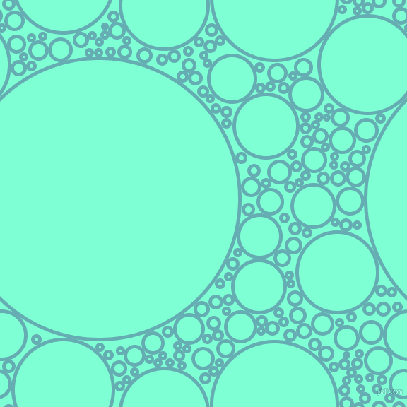 bubbles, circles, sponge, big, medium, small, 5 pixel line width, Fountain Blue and Aquamarine circles bubbles sponge soap seamless tileable