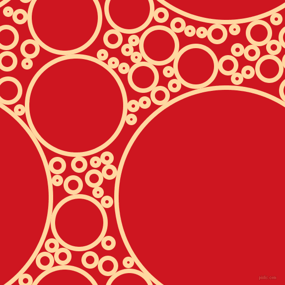bubbles, circles, sponge, big, medium, small, 9 pixel line width, Frangipani and Fire Engine Red circles bubbles sponge soap seamless tileable