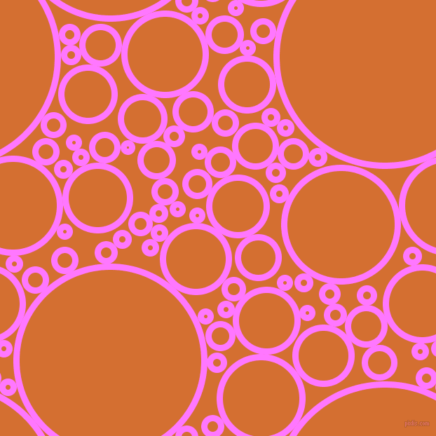 bubbles, circles, sponge, big, medium, small, 9 pixel line width, Fuchsia Pink and Tango circles bubbles sponge soap seamless tileable