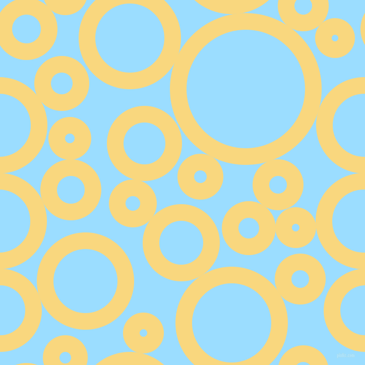 bubbles, circles, sponge, big, medium, small, 33 pixel line width, Golden Glow and Columbia Blue circles bubbles sponge soap seamless tileable