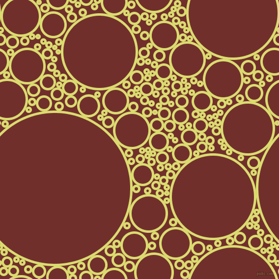 bubbles, circles, sponge, big, medium, small, 5 pixel line width, Goldenrod and Auburn circles bubbles sponge soap seamless tileable