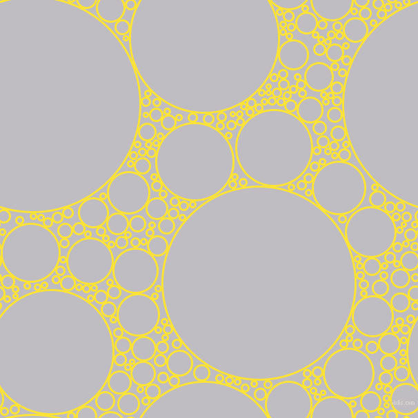 bubbles, circles, sponge, big, medium, small, 3 pixel line width, Gorse and French Grey circles bubbles sponge soap seamless tileable