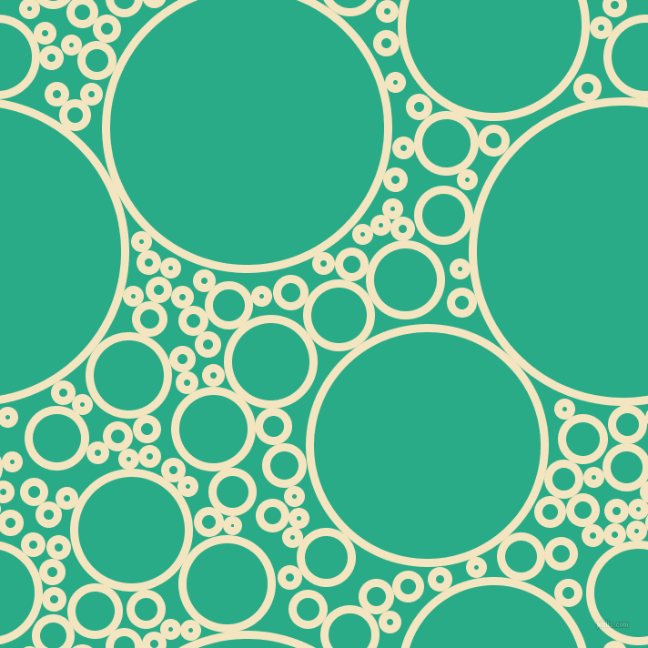 bubbles, circles, sponge, big, medium, small, 9 pixel line width, Half Colonial White and Jungle Green circles bubbles sponge soap seamless tileable