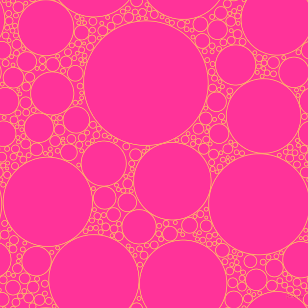 bubbles, circles, sponge, big, medium, small, 2 pixel line width, Hit Pink and Wild Strawberry circles bubbles sponge soap seamless tileable