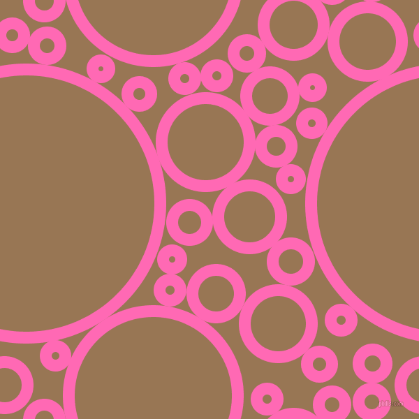 bubbles, circles, sponge, big, medium, small, 17 pixel line width, Hot Pink and Pale Brown circles bubbles sponge soap seamless tileable