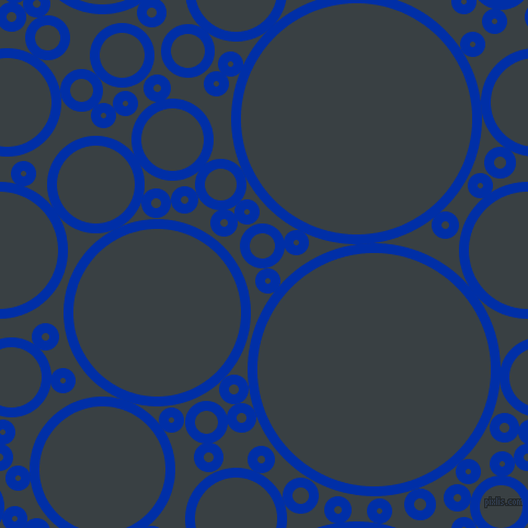 bubbles, circles, sponge, big, medium, small, 9 pixel line width, International Klein Blue and Charade circles bubbles sponge soap seamless tileable