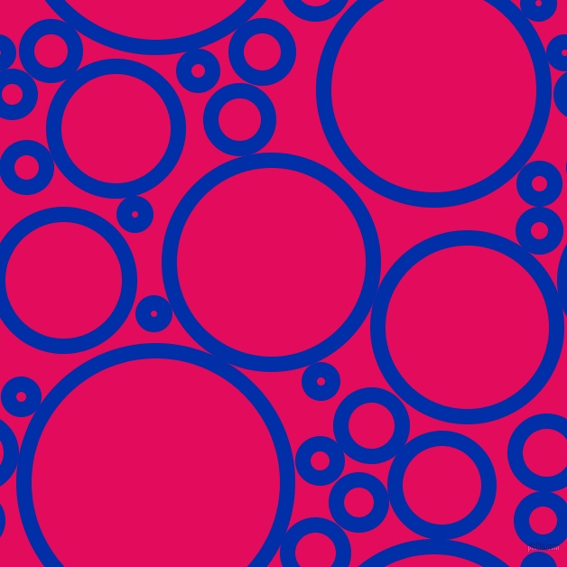bubbles, circles, sponge, big, medium, small, 17 pixel line width, International Klein Blue and Razzmatazz circles bubbles sponge soap seamless tileable