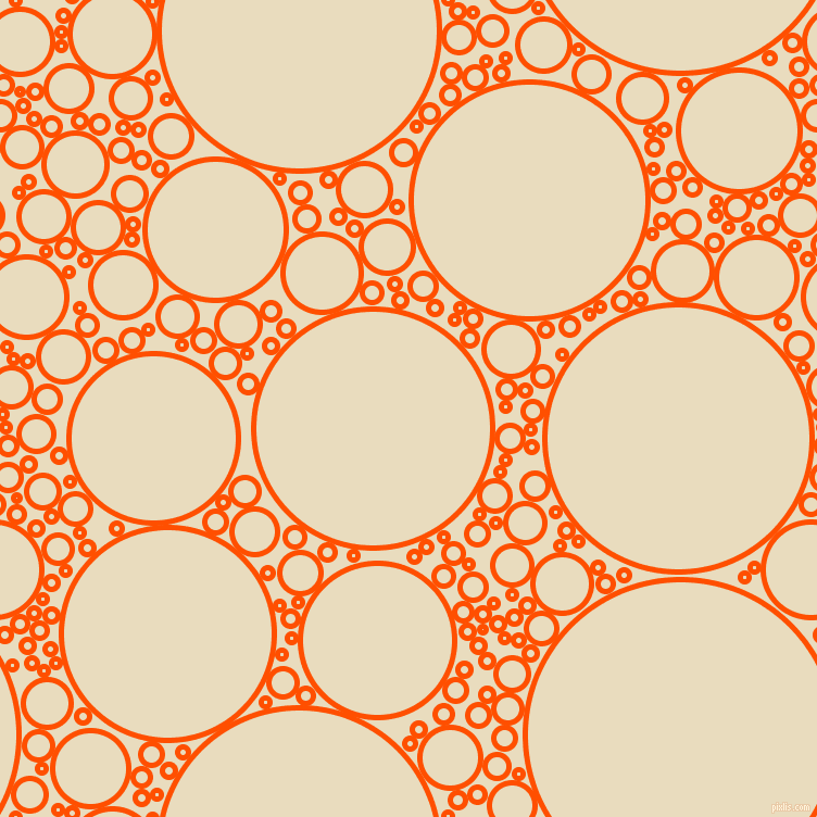 bubbles, circles, sponge, big, medium, small, 5 pixel line width, International Orange and Double Pearl Lusta circles bubbles sponge soap seamless tileable