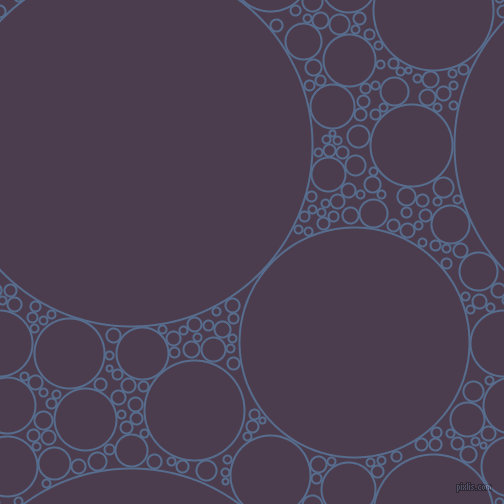 bubbles, circles, sponge, big, medium, small, 2 pixel line width, Kashmir Blue and Bossanova circles bubbles sponge soap seamless tileable