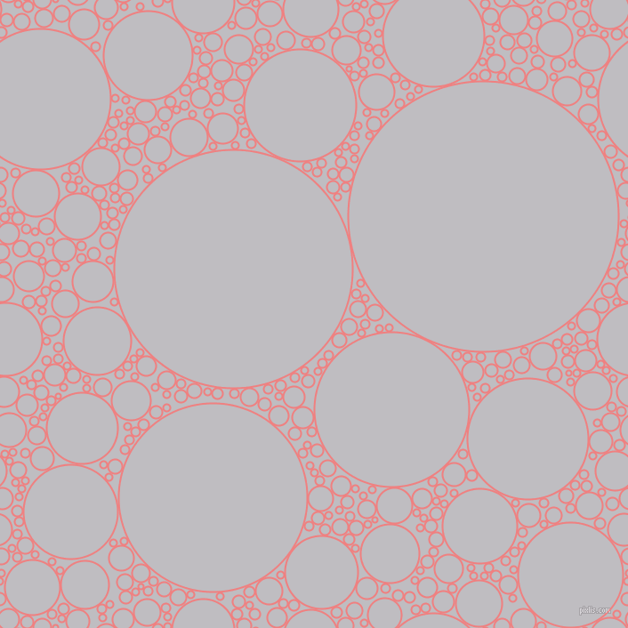 bubbles, circles, sponge, big, medium, small, 2 pixel line width, Light Coral and French Grey circles bubbles sponge soap seamless tileable