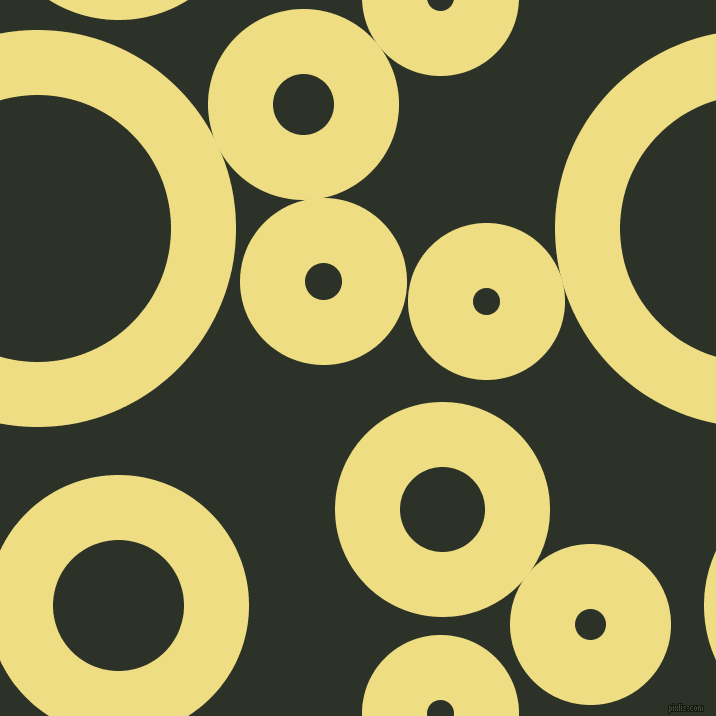 bubbles, circles, sponge, big, medium, small, 65 pixel line width, Light Goldenrod and Black Forest circles bubbles sponge soap seamless tileable