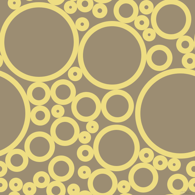 bubbles, circles, sponge, big, medium, small, 17 pixel line width, Light Goldenrod and Pale Oyster circles bubbles sponge soap seamless tileable
