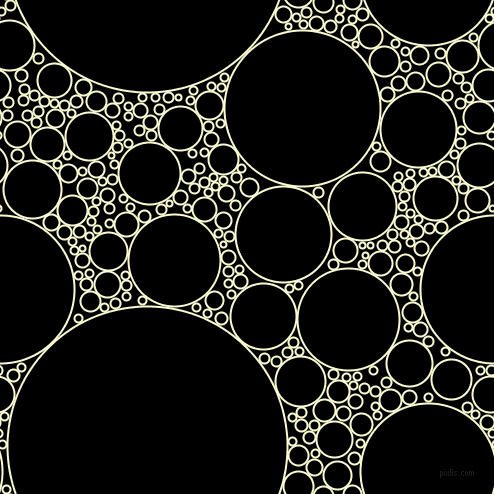 bubbles, circles, sponge, big, medium, small, 2 pixel line width, Light Goldenrod Yellow and Black circles bubbles sponge soap seamless tileable