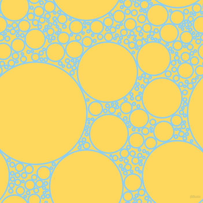 bubbles, circles, sponge, big, medium, small, 5 pixel line width, Light Sky Blue and Dandelion circles bubbles sponge soap seamless tileable