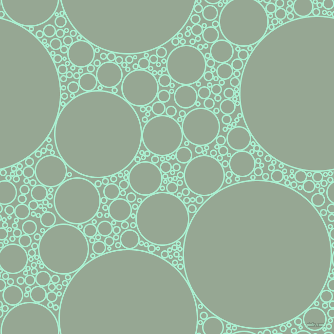 bubbles, circles, sponge, big, medium, small, 3 pixel line width, Magic Mint and Mantle circles bubbles sponge soap seamless tileable