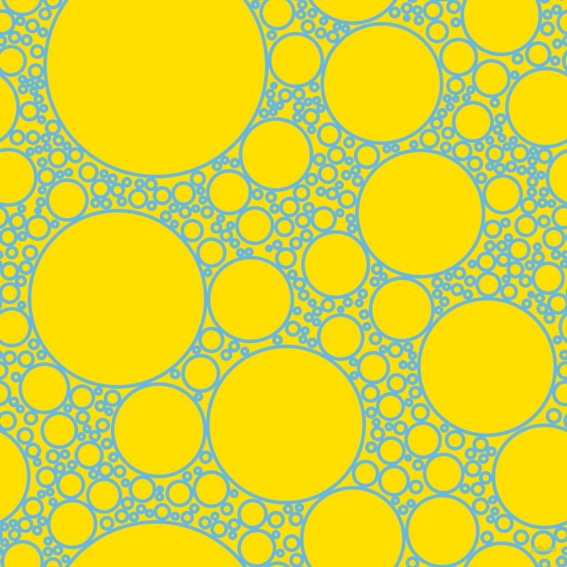 bubbles, circles, sponge, big, medium, small, 5 pixel line width, Malibu and Golden Yellow circles bubbles sponge soap seamless tileable