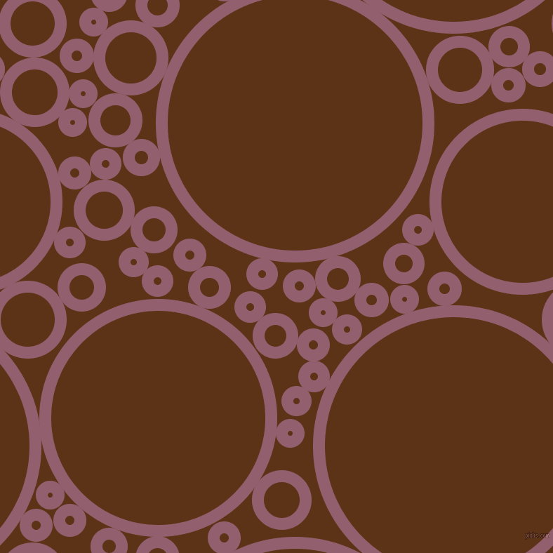 bubbles, circles, sponge, big, medium, small, 17 pixel line width, Mauve Taupe and Baker
