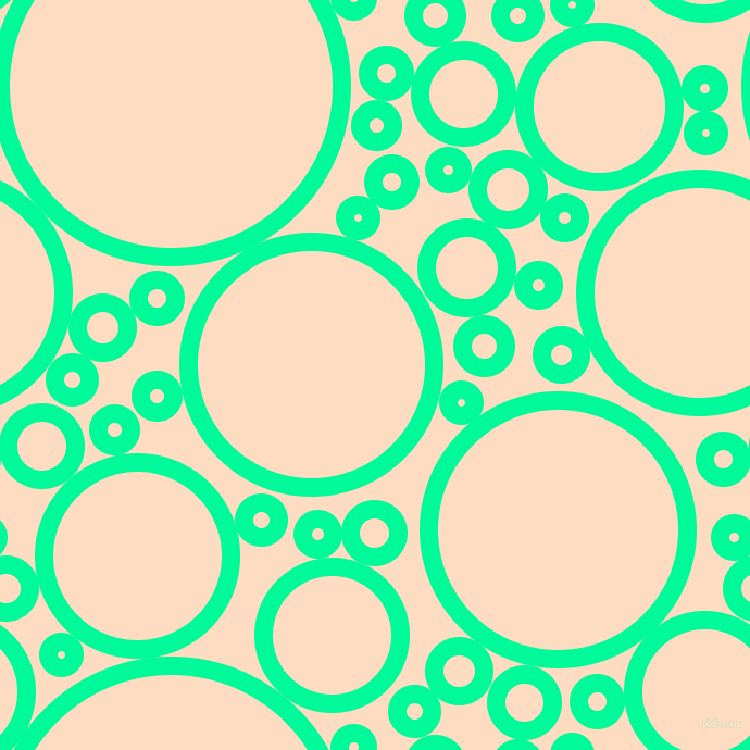 bubbles, circles, sponge, big, medium, small, 17 pixel line width, Medium Spring Green and Karry circles bubbles sponge soap seamless tileable