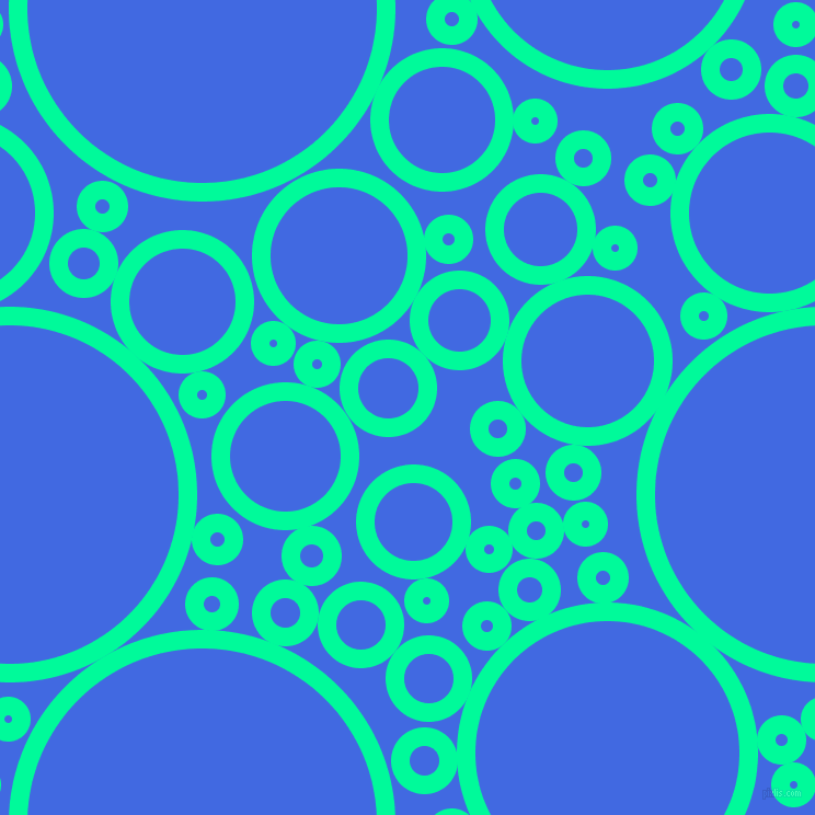 bubbles, circles, sponge, big, medium, small, 17 pixel line width, Medium Spring Green and Royal Blue circles bubbles sponge soap seamless tileable