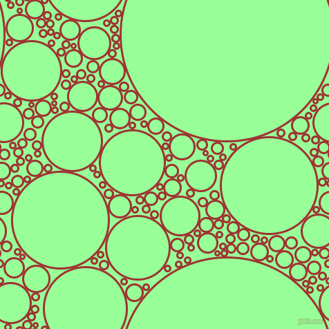 bubbles, circles, sponge, big, medium, small, 3 pixel line width, Milano Red and Mint Green circles bubbles sponge soap seamless tileable