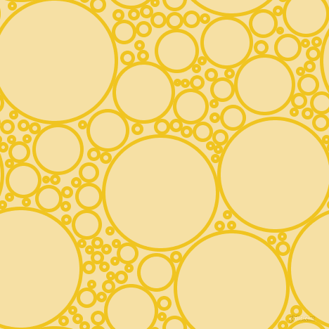 bubbles, circles, sponge, big, medium, small, 5 pixel line width, Moon Yellow and Buttermilk circles bubbles sponge soap seamless tileable