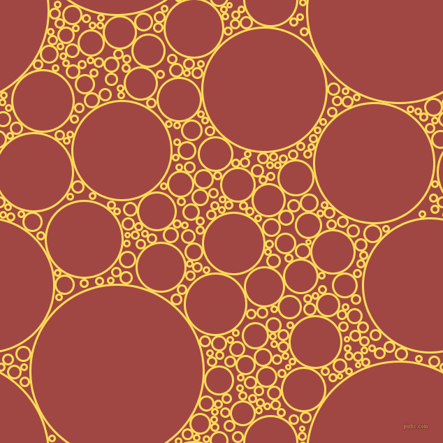 bubbles, circles, sponge, big, medium, small, 3 pixel line width, Mustard and Roof Terracotta circles bubbles sponge soap seamless tileable