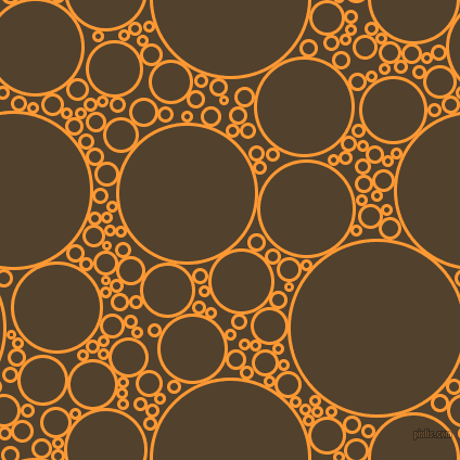 bubbles, circles, sponge, big, medium, small, 3 pixel line width, Neon Carrot and Deep Bronze circles bubbles sponge soap seamless tileable