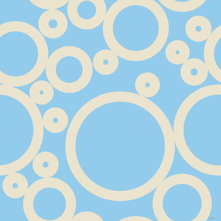 bubbles, circles, sponge, big, medium, small, 33 pixel line width, Orange White and Cornflower circles bubbles sponge soap seamless tileable