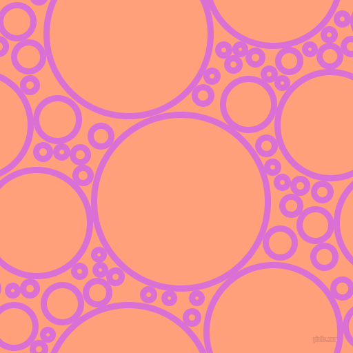 bubbles, circles, sponge, big, medium, small, 9 pixel line width, Orchid and Light Salmon circles bubbles sponge soap seamless tileable