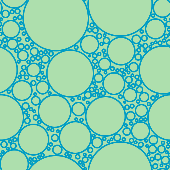 bubbles, circles, sponge, big, medium, small, 5 pixel line width, Pacific Blue and Moss Green circles bubbles sponge soap seamless tileable
