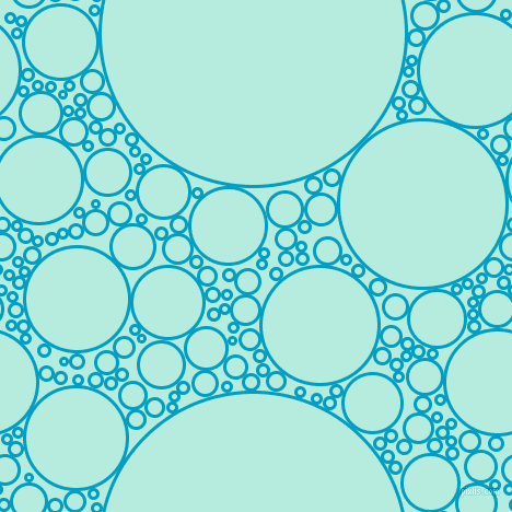bubbles, circles, sponge, big, medium, small, 3 pixel line width, Pacific Blue and Water Leaf circles bubbles sponge soap seamless tileable