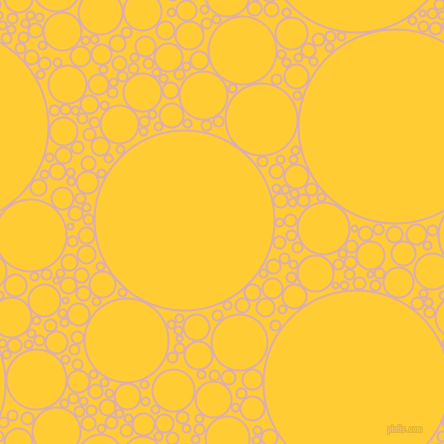 bubbles, circles, sponge, big, medium, small, 2 pixel line width, Pale Chestnut and Sunglow circles bubbles sponge soap seamless tileable