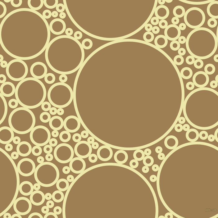 bubbles, circles, sponge, big, medium, small, 9 pixel line width, Pale Goldenrod and Muesli circles bubbles sponge soap seamless tileable