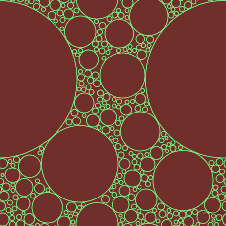 bubbles, circles, sponge, big, medium, small, 2 pixel line width, Pastel Green and Auburn circles bubbles sponge soap seamless tileable